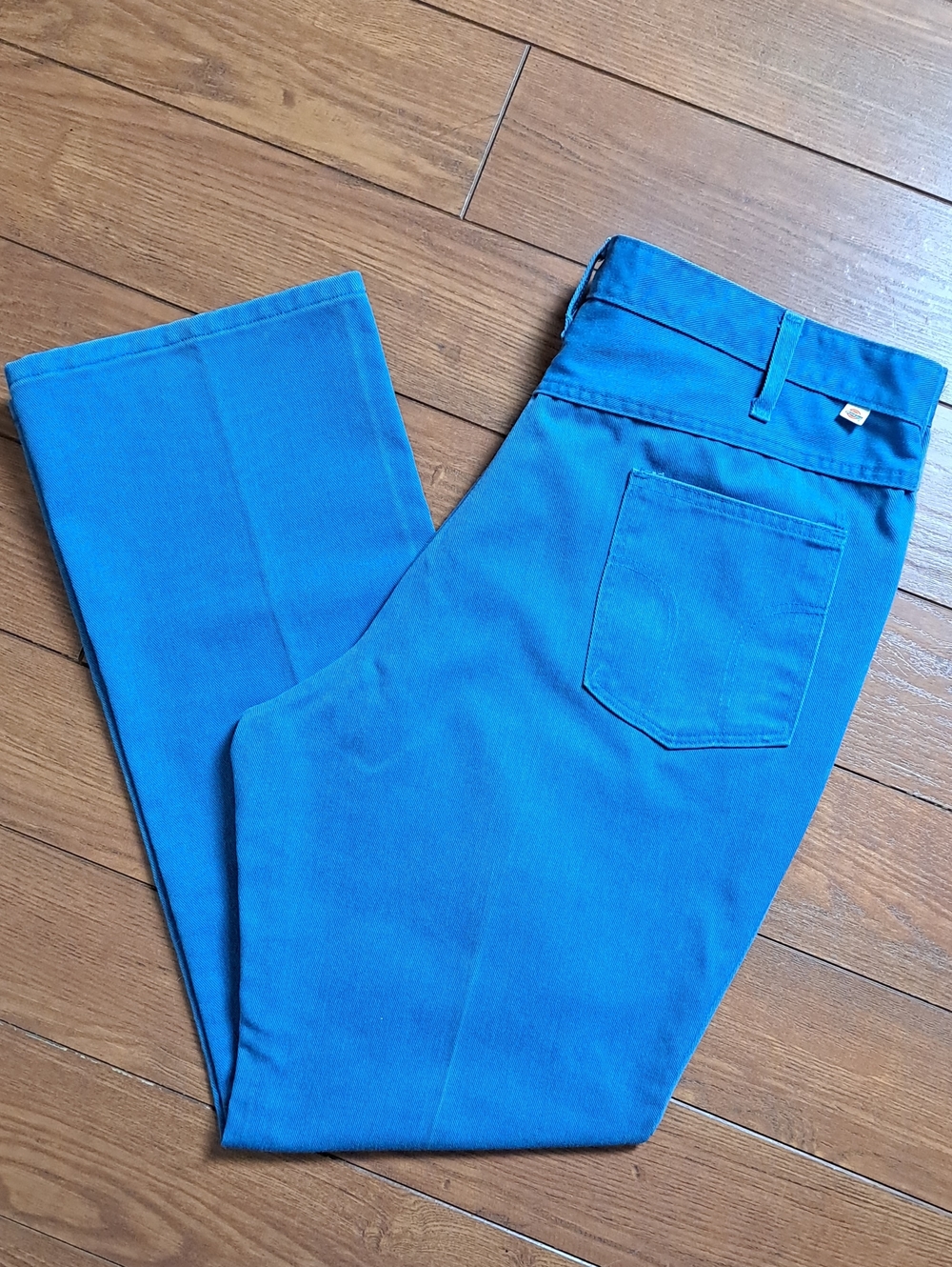 Vintage 70s Dickies Blue Twill Work Pants 42x32 Made in USA Retro Rockabilly